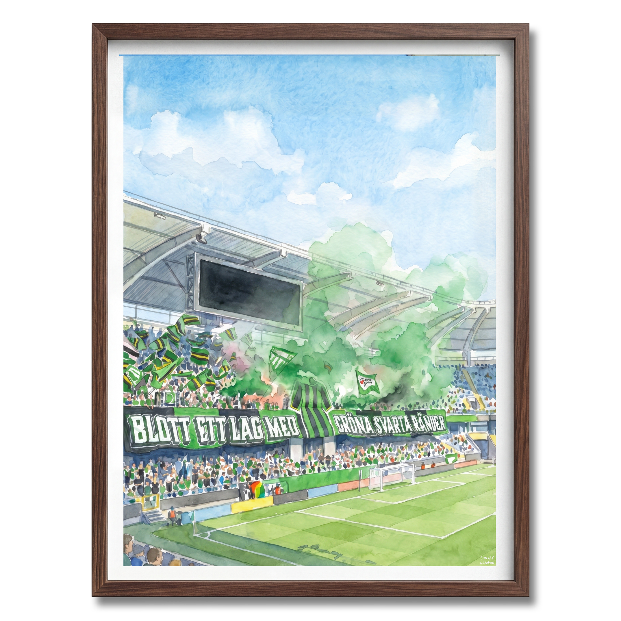 Grön-Svart Tifo - Poster