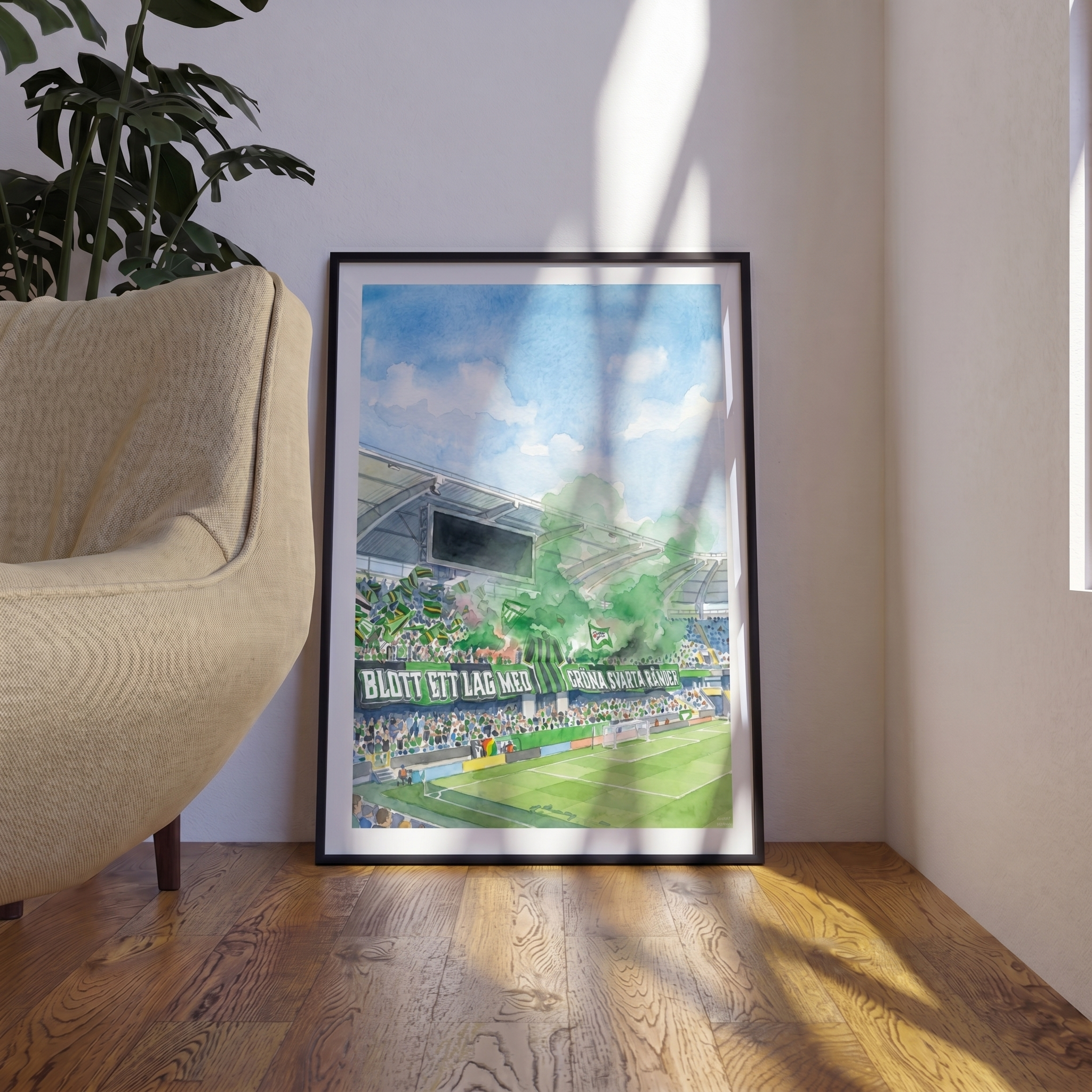 Grön-Svart Tifo - Poster